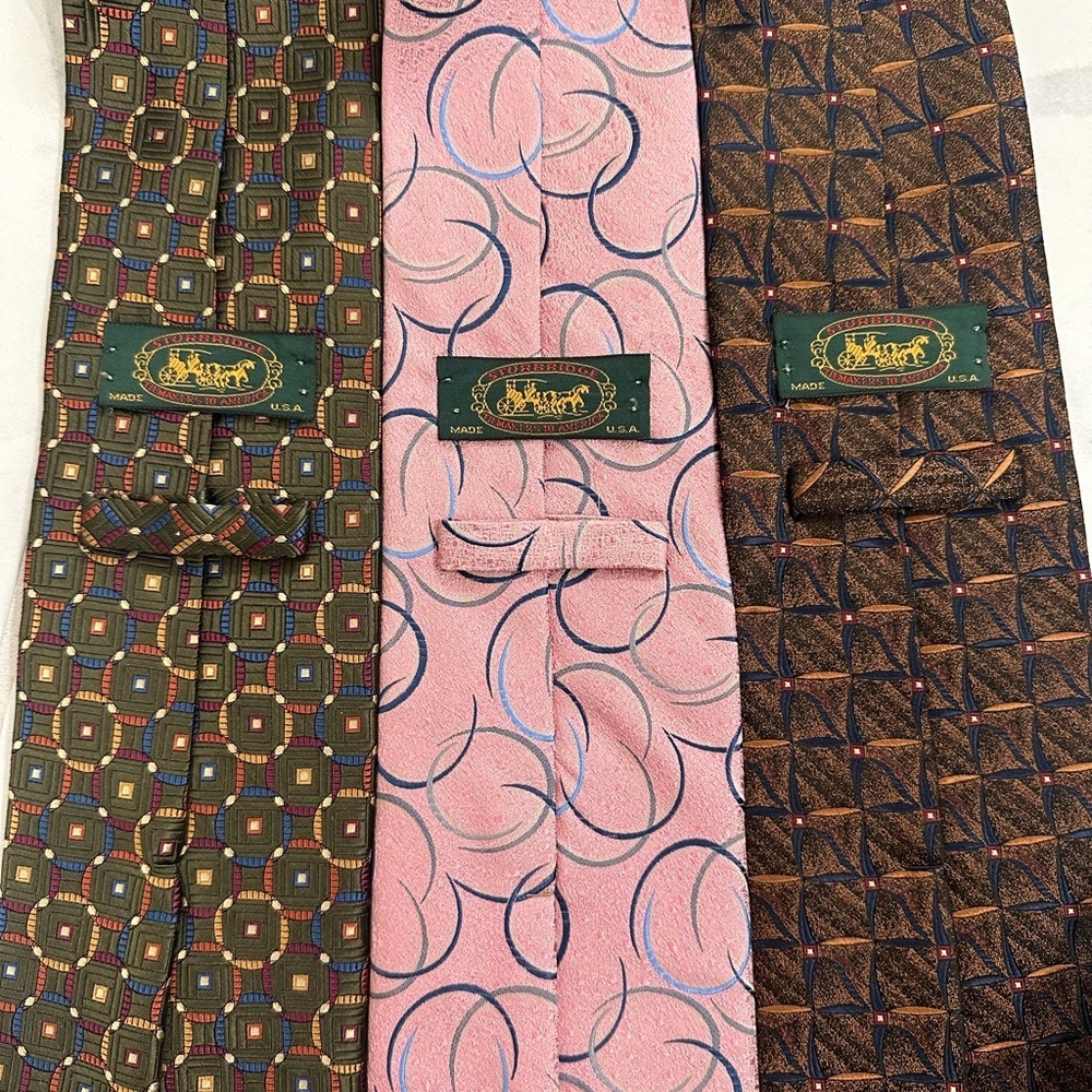 Sturbridge 100% Silk Ties - XL Length Set Of 3 - 1 New Never Worn & 2 EUC - Picture 6 of 8